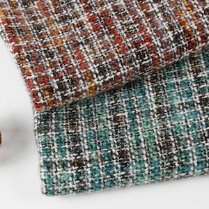 Tweed wool fabric by the yard