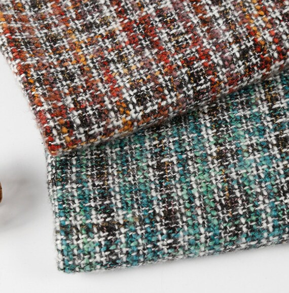 Tweed wool fabric by the yard