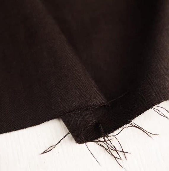 Herringbone worsted wool fabric by the yard