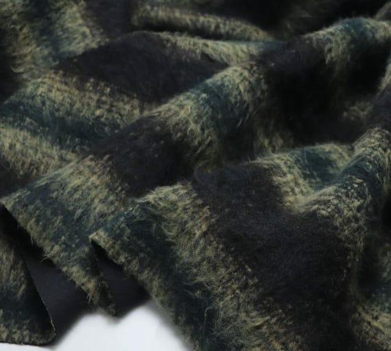 Striped Wool blends fabric by the yard