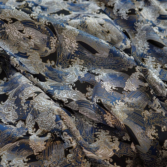 Jacquard brocade fabric by the yard