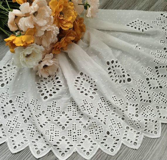 Embroidery cotton fabric By the yard