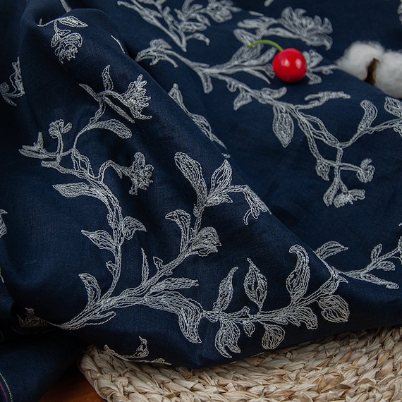 Embroidered embroidery linen fabric by the yard  etsy Embroidered embroidery linen fabric by the yard  etsy
