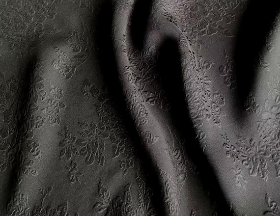 Jacquard embossed silk fabric by the yard