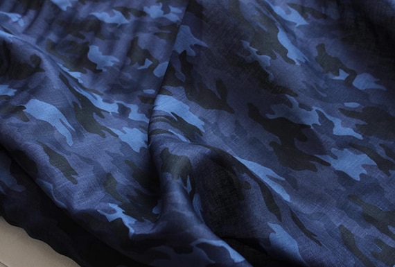 Camouflage linen fabric by the yard