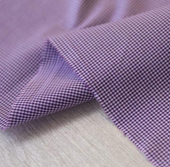 Plaid cotton fabric by the yard