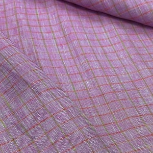 Yarn dyed plaid checks gingham checkered linen fabric by the yard