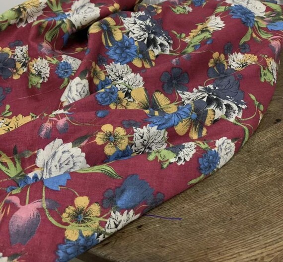 Print Linen fabric by the yard