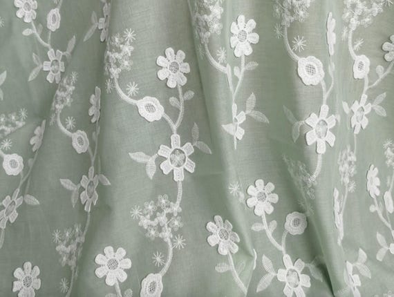 3D Embroidery fabric, Cotton Embroidery fabric, Flower Embroidery Sold by Meter