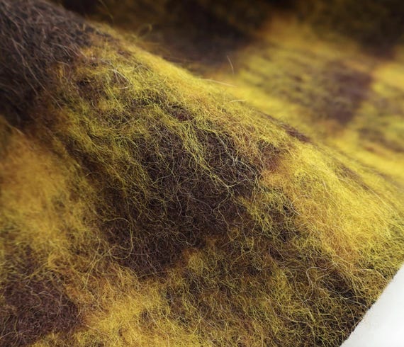 Plaid Alpaca Wool Fabric, Sold By The Yard