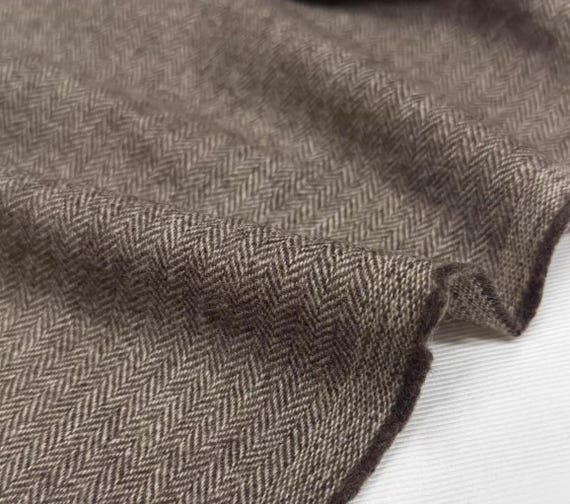 Herringbone Cashmere Wool fabric by the yard Suiting Fabric
