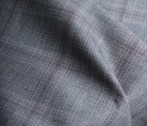Italian Fabric Plaid Worsted Wool fabric by the yard for Suiting