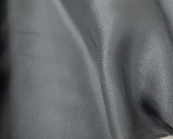Gray twill silk fabric by the yard