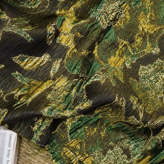 Jacquard brocade fabric by the yard