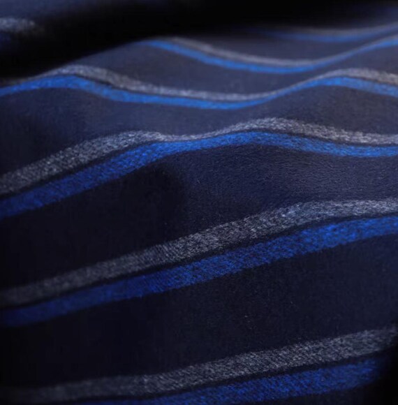 Double Sided Striped Wool fabric by the yard