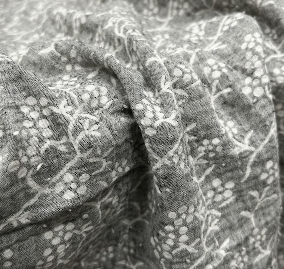Rustic Sand Washed linen fabric, Double layered linen fabric, Jacquard Linen cotton fabric by the yard