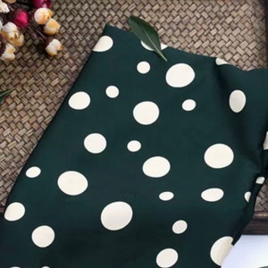 Polka dots print viscose fabric by the yard