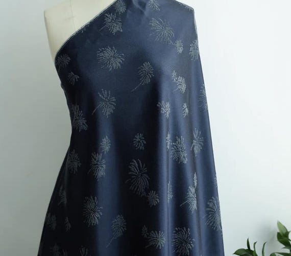 Jacquard Silk Wool Fabric by the yard