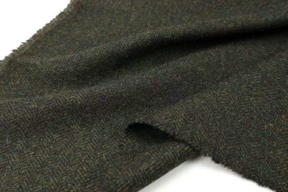 Herringbone wool fabric by the yard