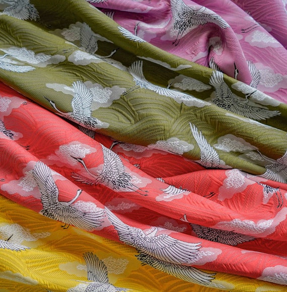 Crane Jacquard brocade fabric by the yard