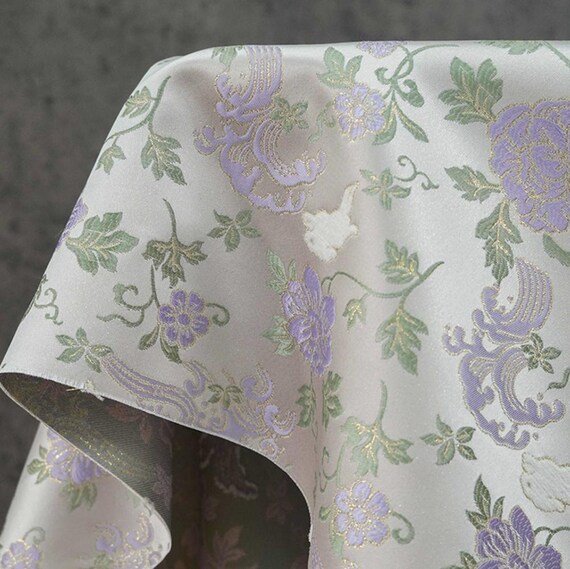 Jacquard brocade fabric by the yard