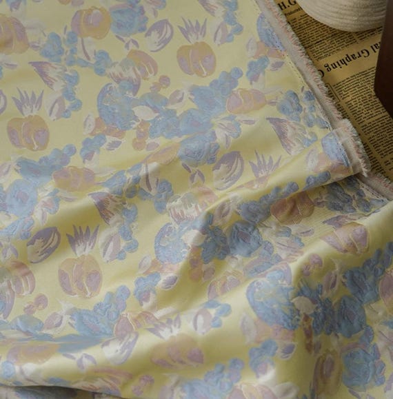 Jacquard brocade fabric by the yard