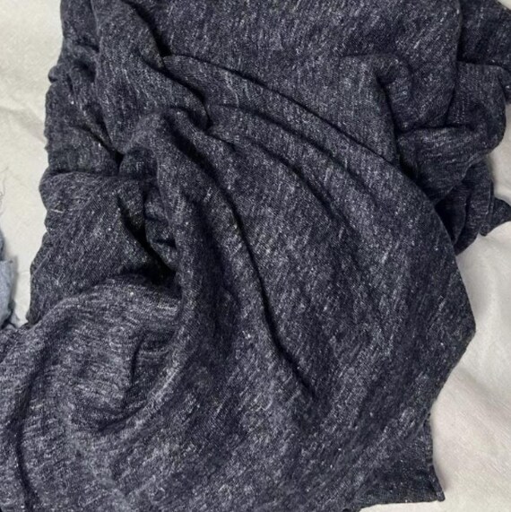 Yarn dyed Knit linen jersey fabric by the yard