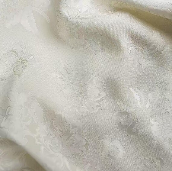 Jacquard floral viscose fabric by the yard