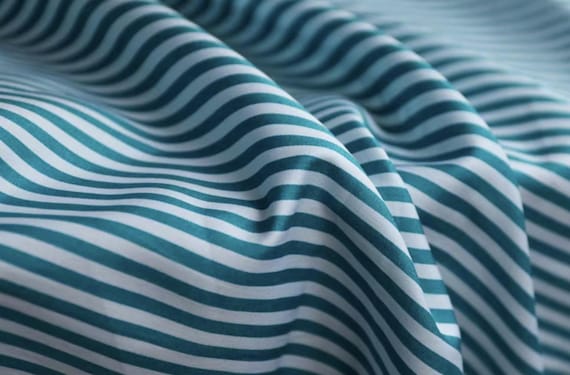 Sand washed striped cotton fabric by the yard