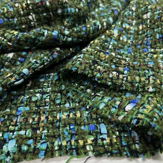 Tweed wool fabric by the yard