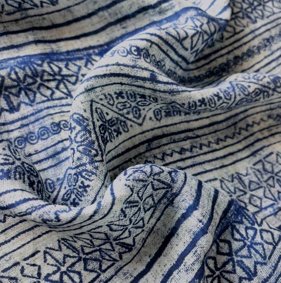 Floral Print ramie fabric by the yard