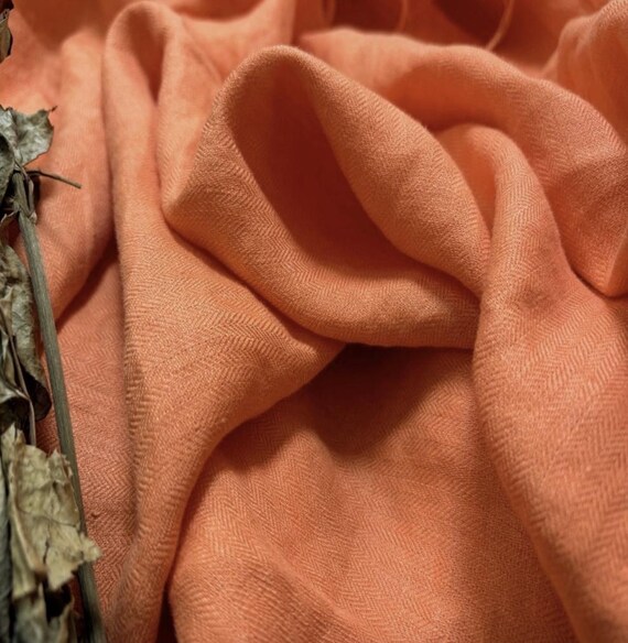 Herringbone linen fabric by the yard