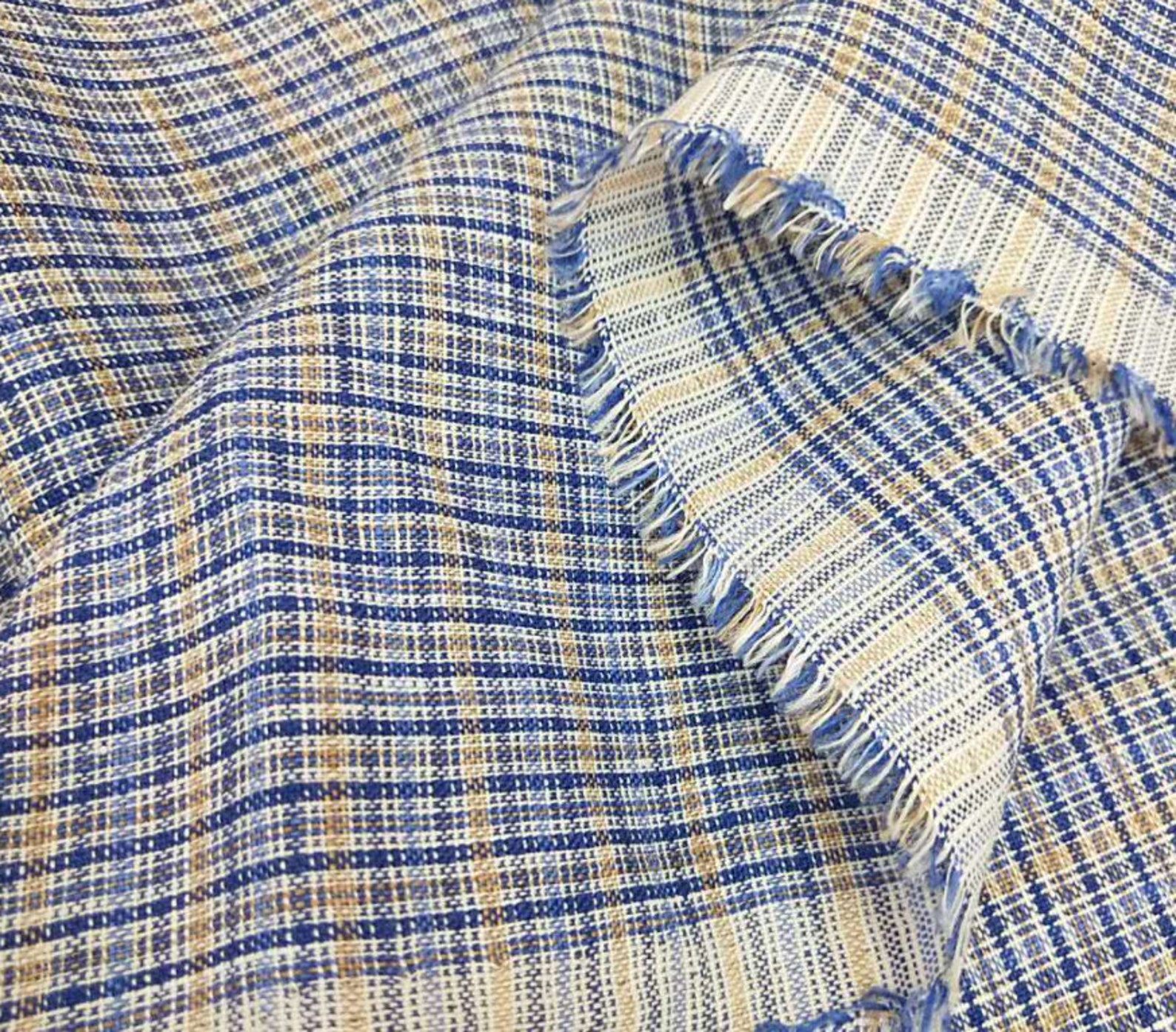 Plaid linen fabric grid gingham checkered linen fabric by the Etsy