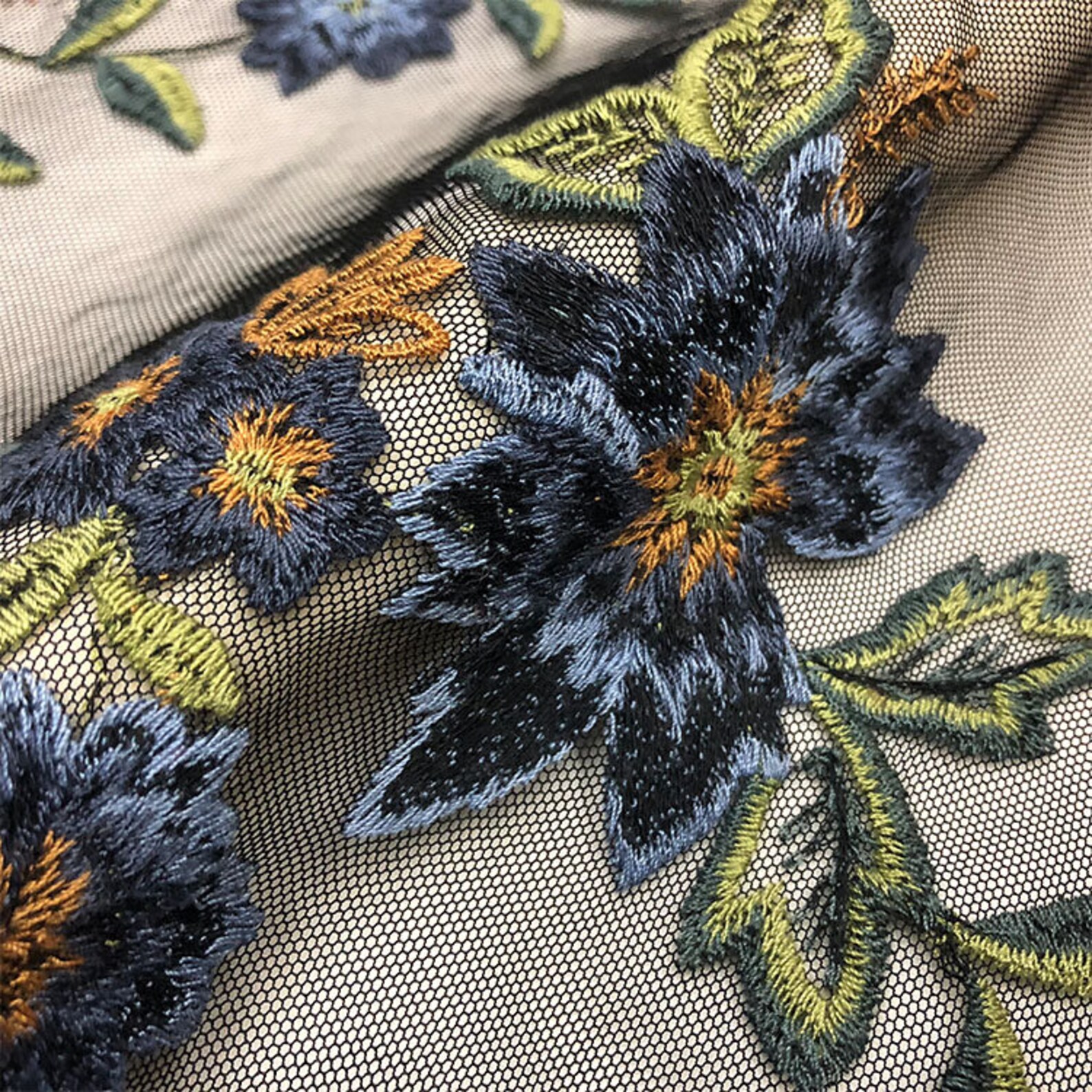 Embroidery mesh lace fabric embroidered see through fabric by Etsy