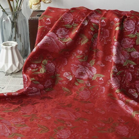 Jacquard brocade fabric by the yard