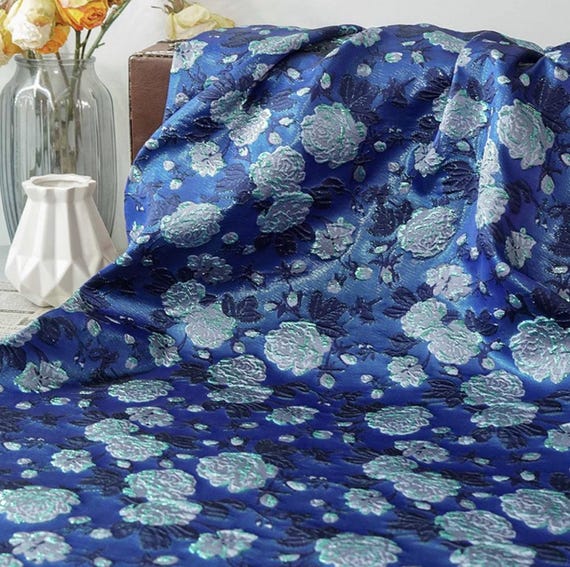 Jacquard brocade fabric by the yard