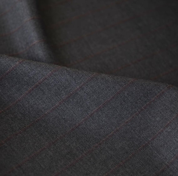 Striped Worsted Wool fabric by the yard