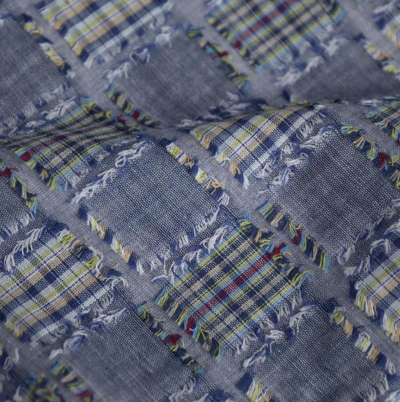 Jacquard Plaid cotton fabric by the yard