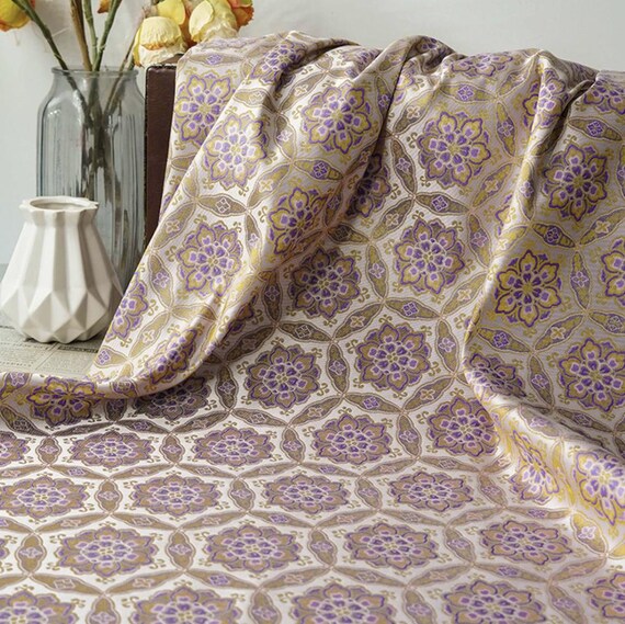 Jacquard brocade fabric by the yard