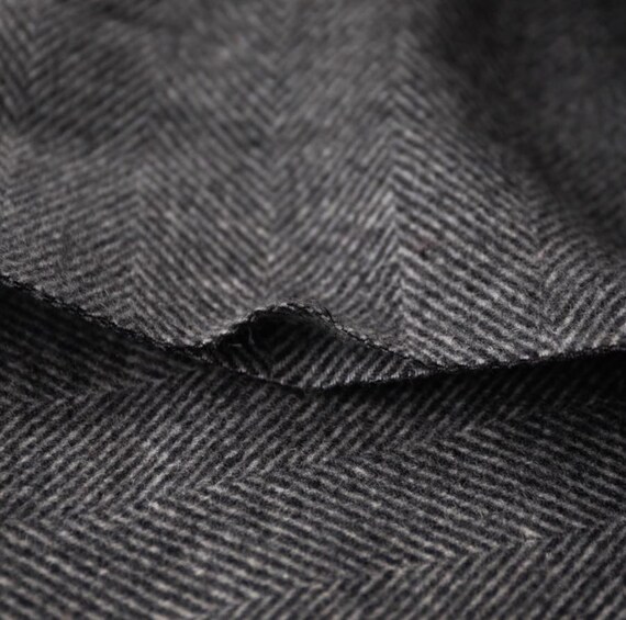 Double Sided Herringbone Wool Fabric by the yard