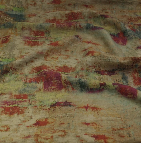 Print linen fabric by the yard