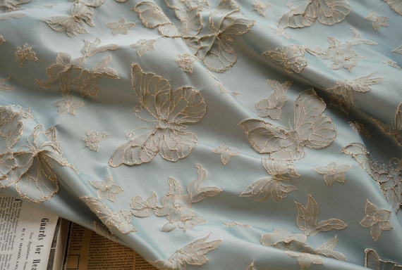 Jacquard brocade fabric by the yard