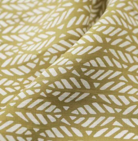 Print floral linen fabric by the yard