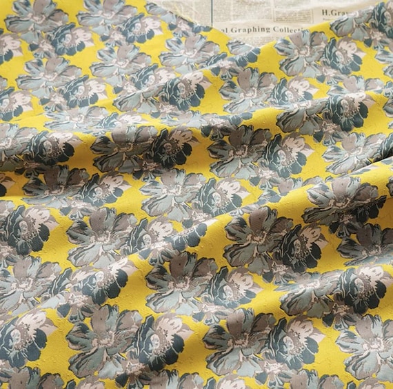 Jacquard brocade fabric by the yard