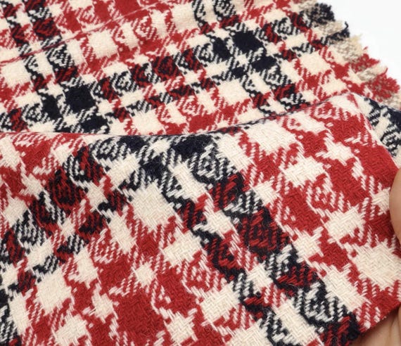 Houndstooth wool fabric by the yard