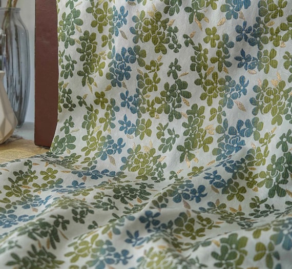 Jacquard floral fabric by the yard