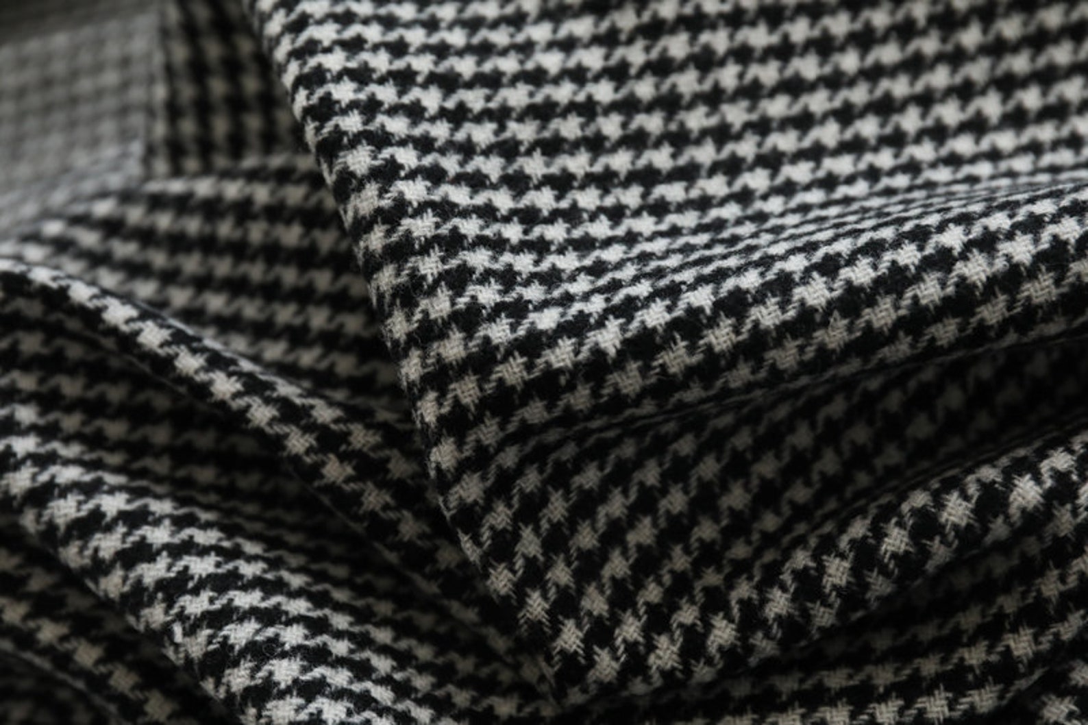 Italian fabric houndstooth wool fabric by the yard | Etsy