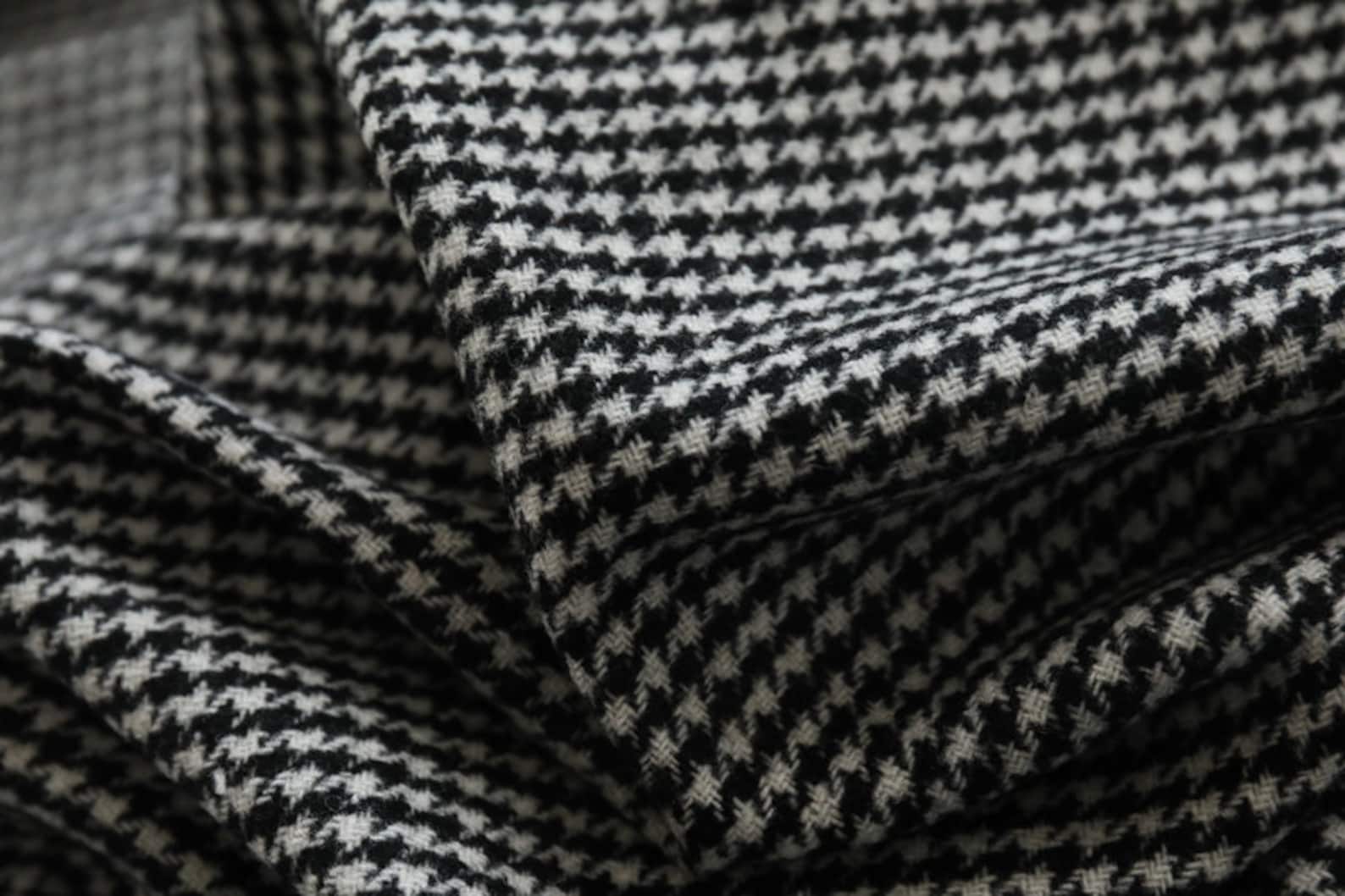 Italian fabric houndstooth wool fabric by the yard Etsy