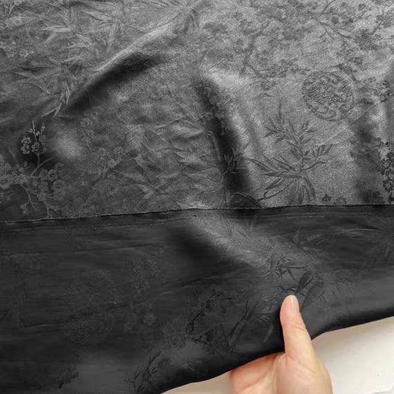 Jacquard Gambiered silk fabric by the yard