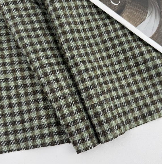 Plaid Wool fabric by the yard